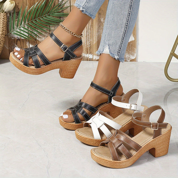 Sandalias de plataforma con cuña elevada