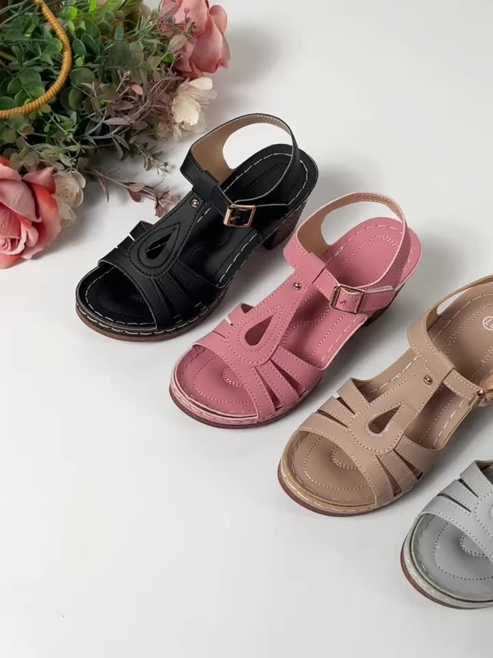 Block Heel Comfort Sandals