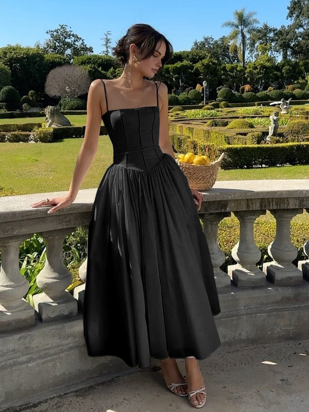 Women's Captivating Evening Party Corset Midi Wedding Guest Dress
