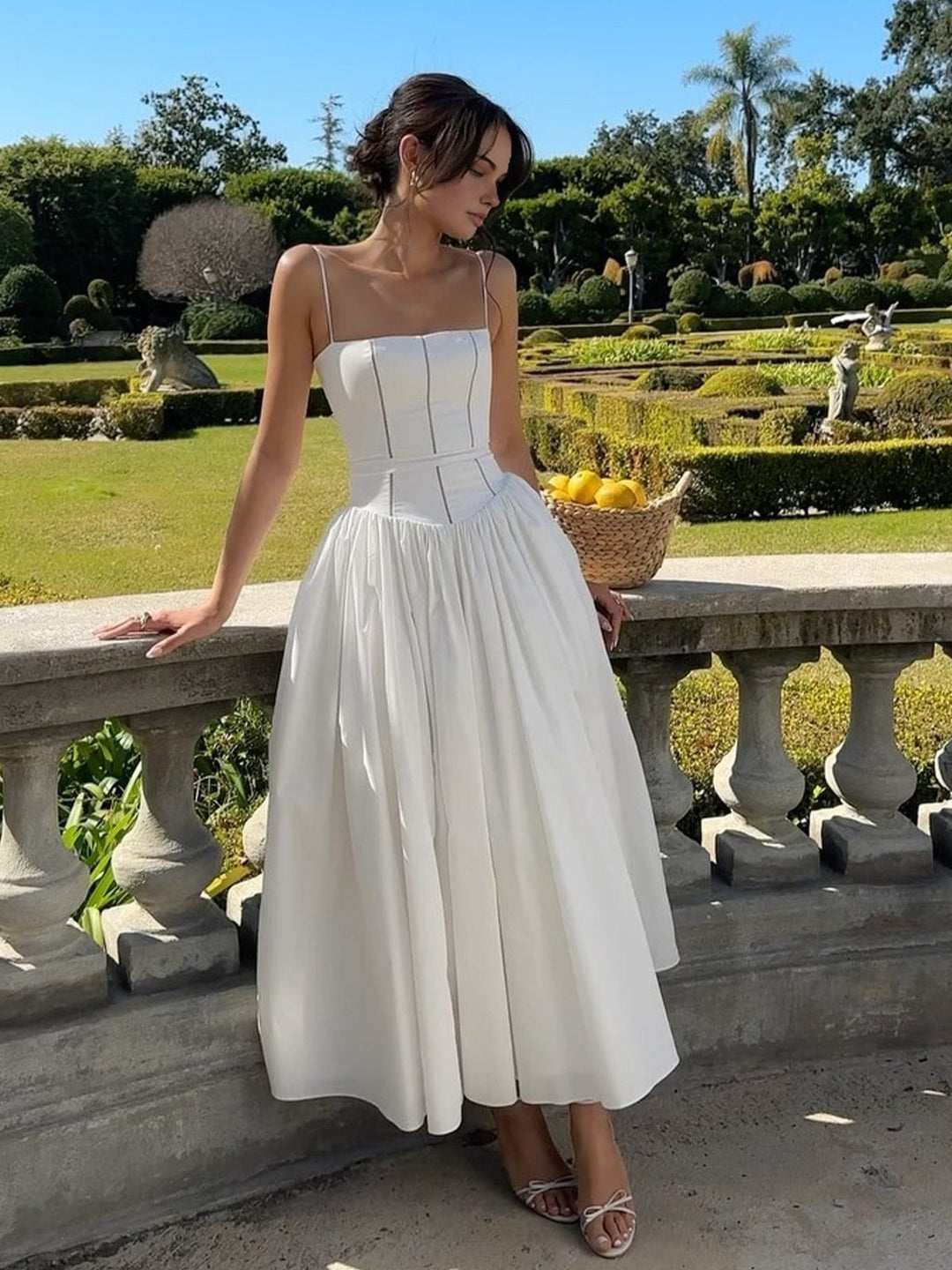 Women's Captivating Evening Party Corset Midi Wedding Guest Dress