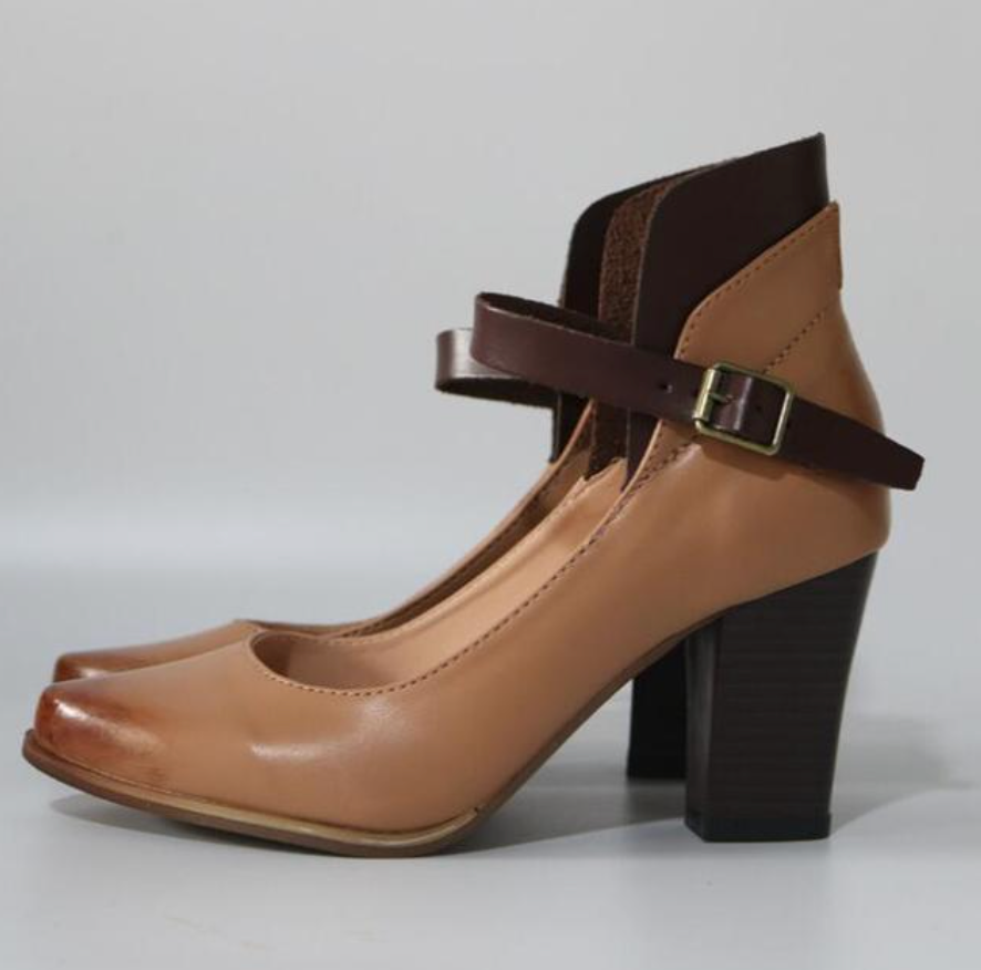 Sandalias elegantes de tacón con tiras para mujer