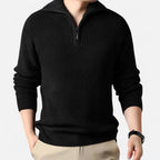 Maglione da uomo in misto lana con mezza cerniera