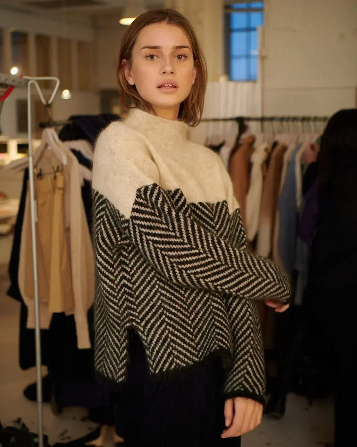 Herringbone Knit Sweater