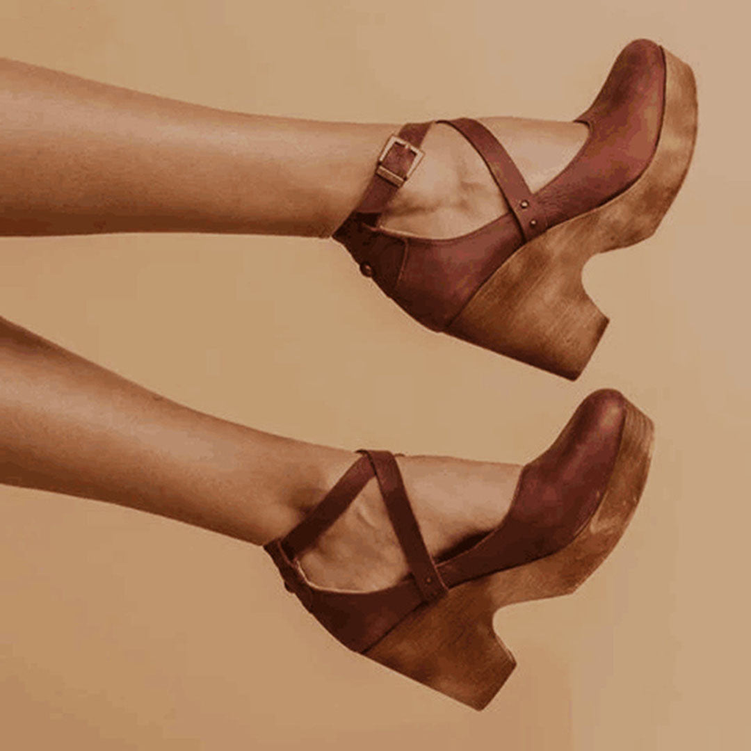 Closed Toe Wedge Strap Sandals