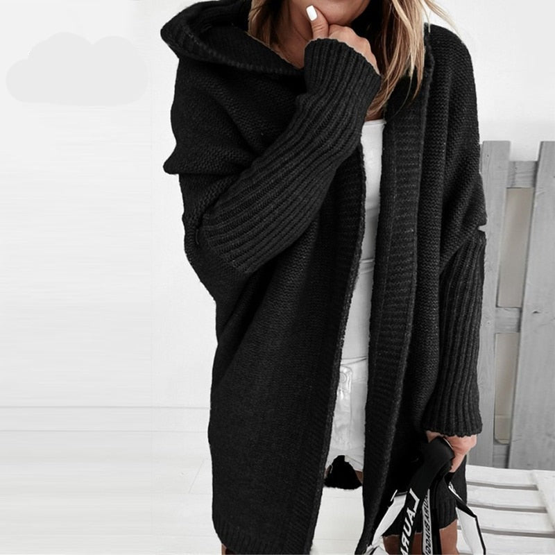 Hooded Knit Cardigan