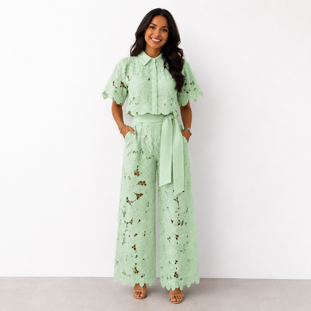 Floral Cut-Out Two-Piece Set