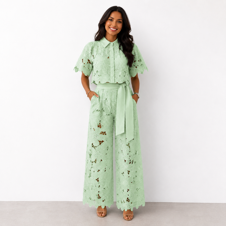 Floral Cut-Out Two-Piece Set