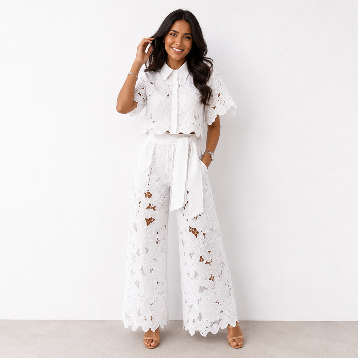 Floral Cut-Out Two-Piece Set