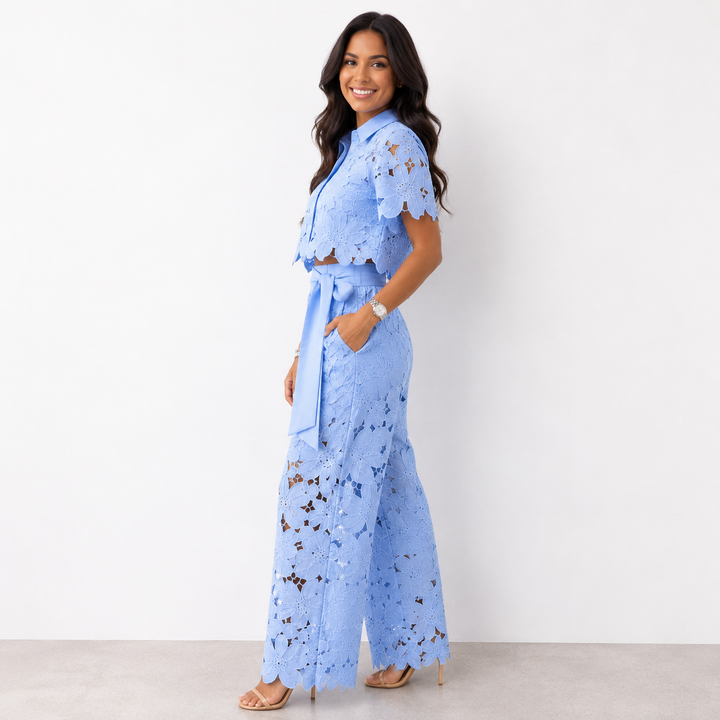 Floral Cut-Out Two-Piece Set