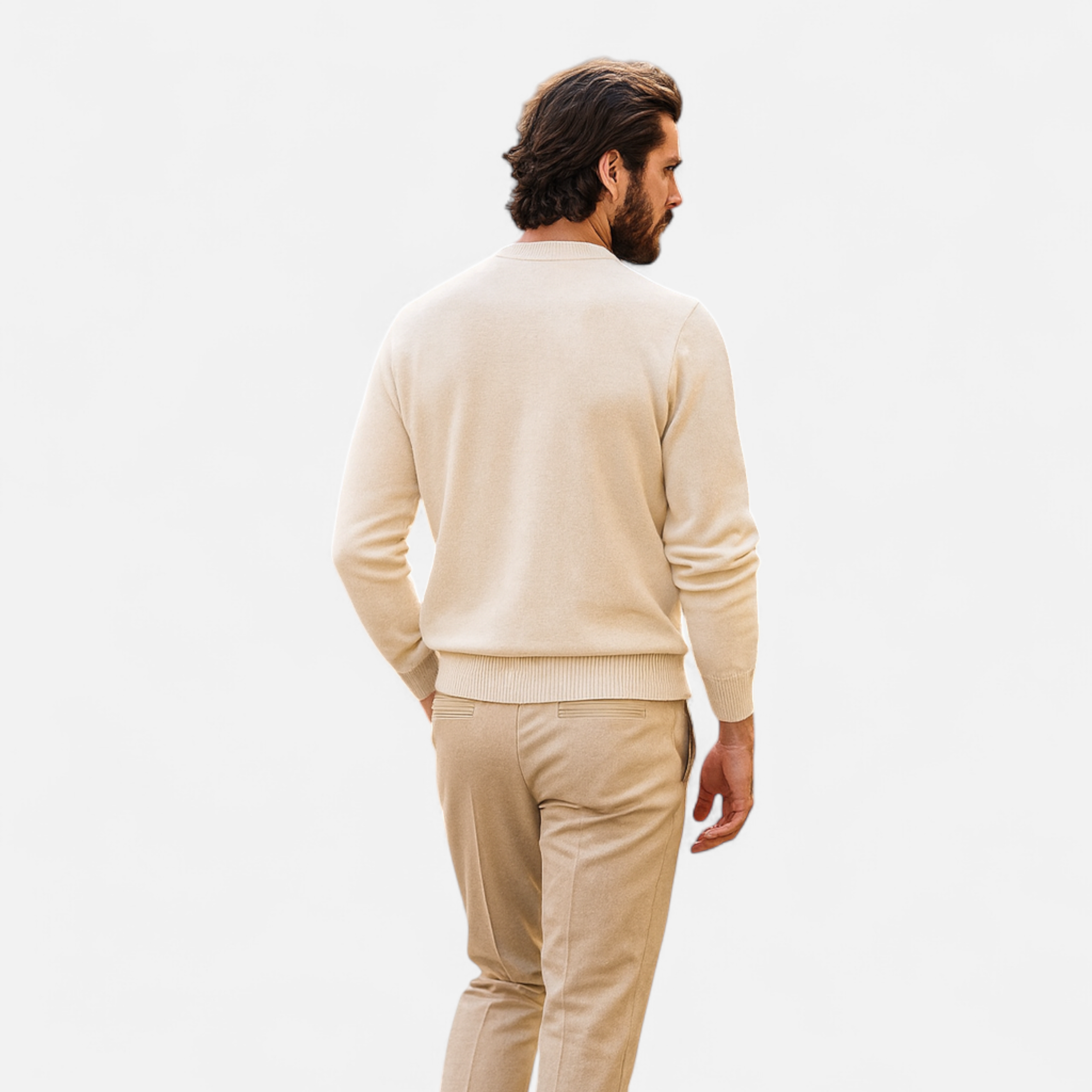 Jersey holgado de lana de cachemira para hombre