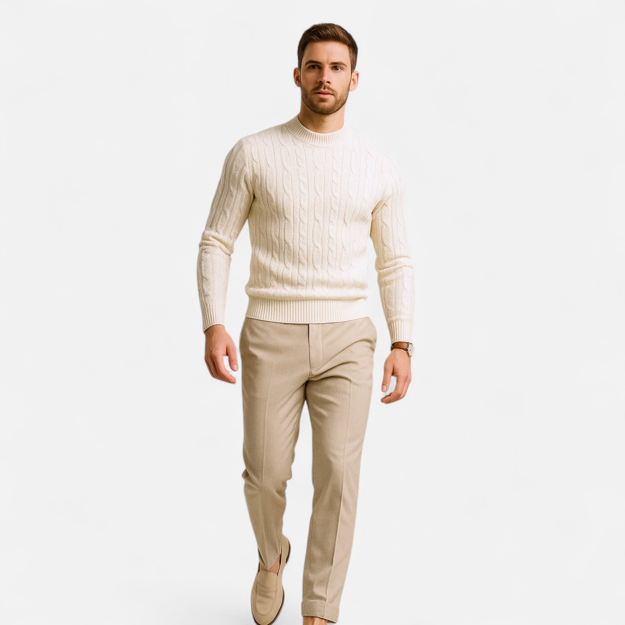 Maglione classico da uomo a girocollo in maglia