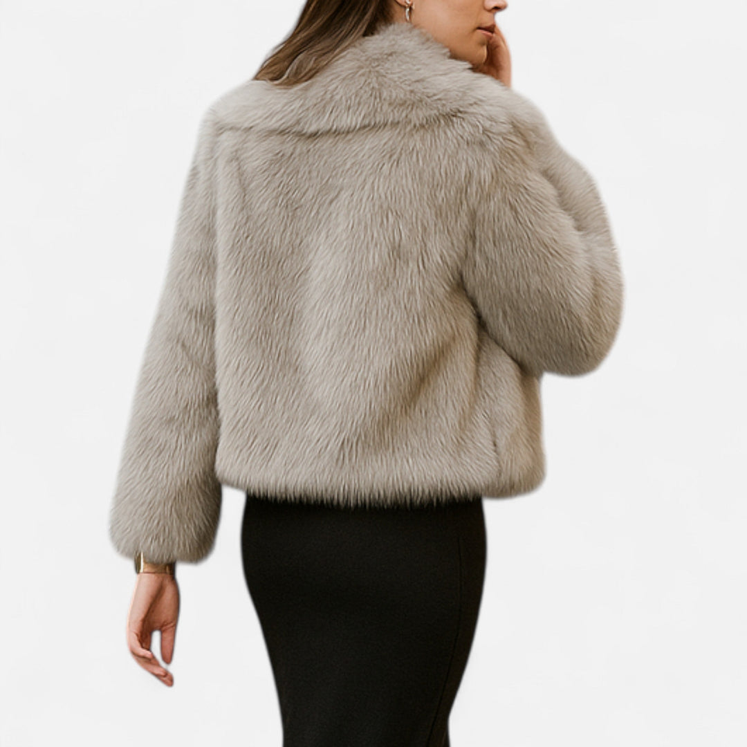 Abrigo de Invierno para Mujer Elegante, Acogedor, Esponjoso, Suave y de Piel Sintética