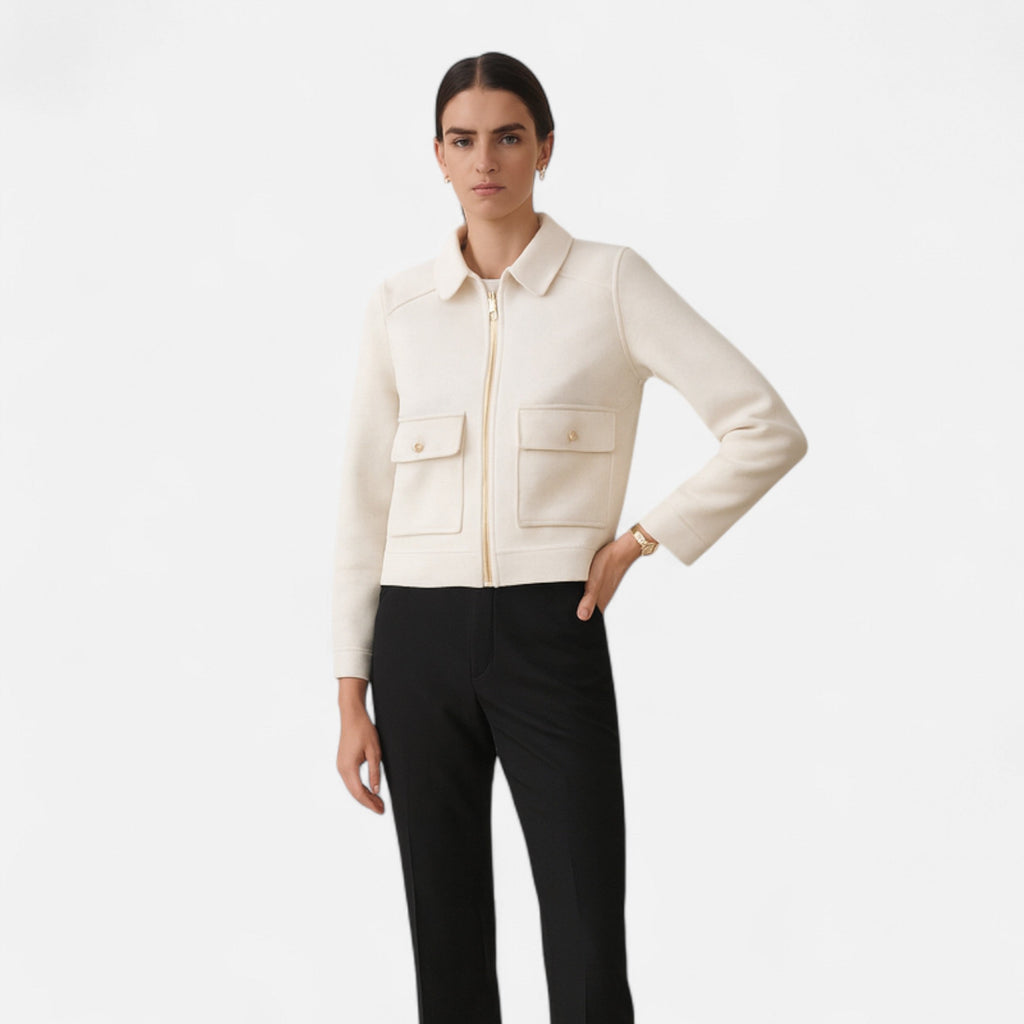 Chaqueta de invierno elegante para mujer con cremallera
