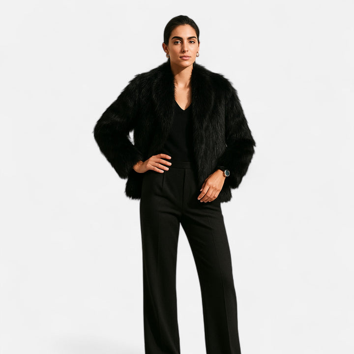 Abrigo de Invierno para Mujer Elegante, Acogedor, Esponjoso, Suave y de Piel Sintética