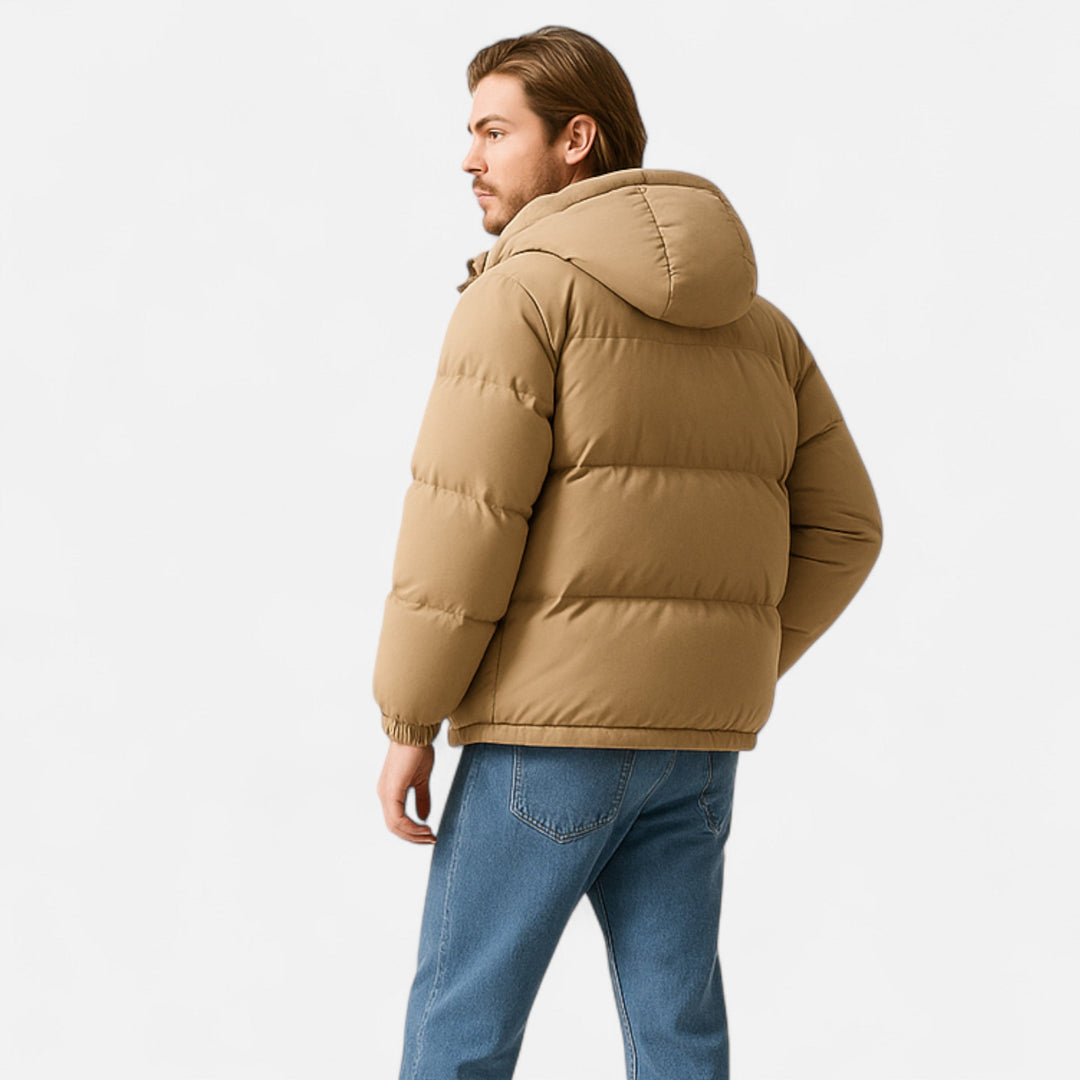 Chaqueta acolchada con capucha versátil para hombre y mujer para meses fríos