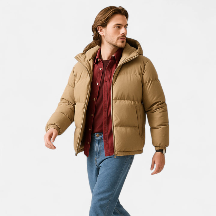 Chaqueta acolchada con capucha versátil para hombre y mujer para meses fríos