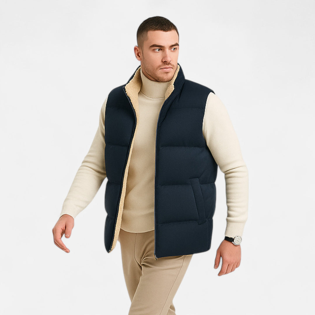 Men’s Practical Winter Vest with Loose Fit and Soft Fleece Lining
