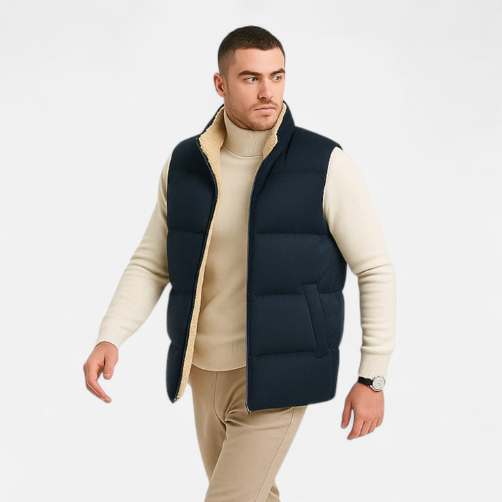 Men’s Practical Winter Vest with Loose Fit and Soft Fleece Lining