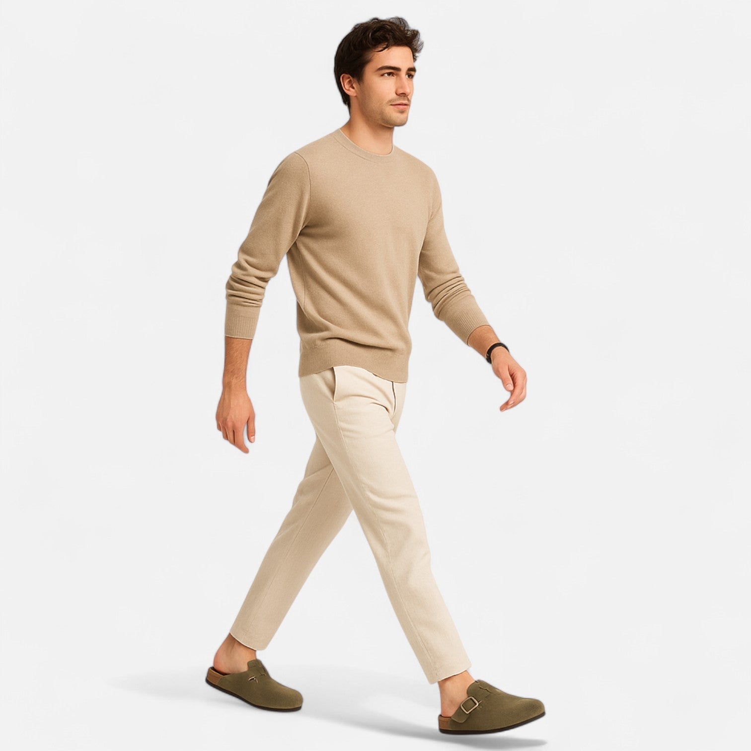 Zuecos de ante para hombre, modernos, para uso en casa, tipo mocasín sin cordones, ropa cómoda para estar en casa