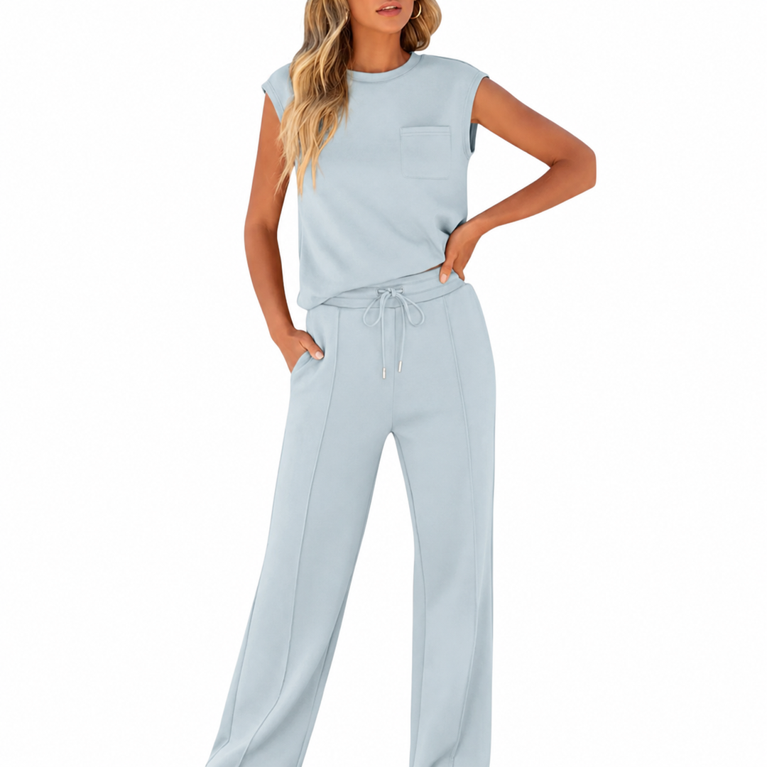 Conjunto de descanso de verano con tacto suave