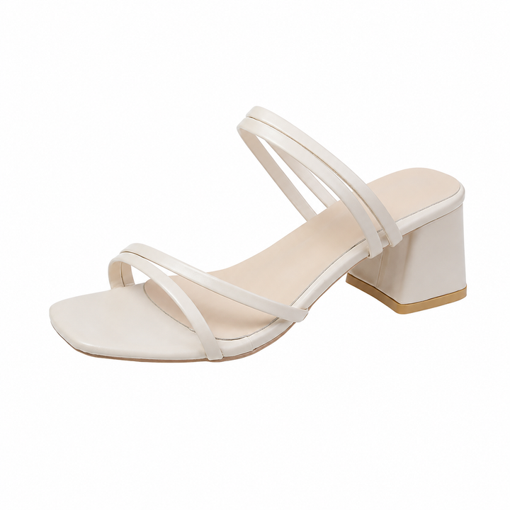 Sandalias con tacón cuadrado