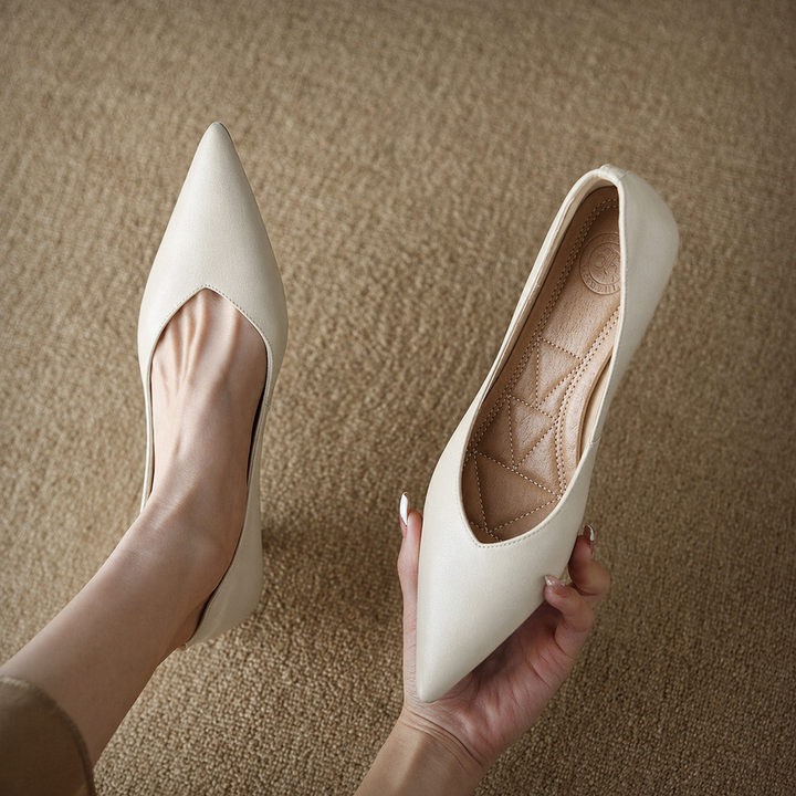 Pointed Toe Slip-On Kitten Heels
