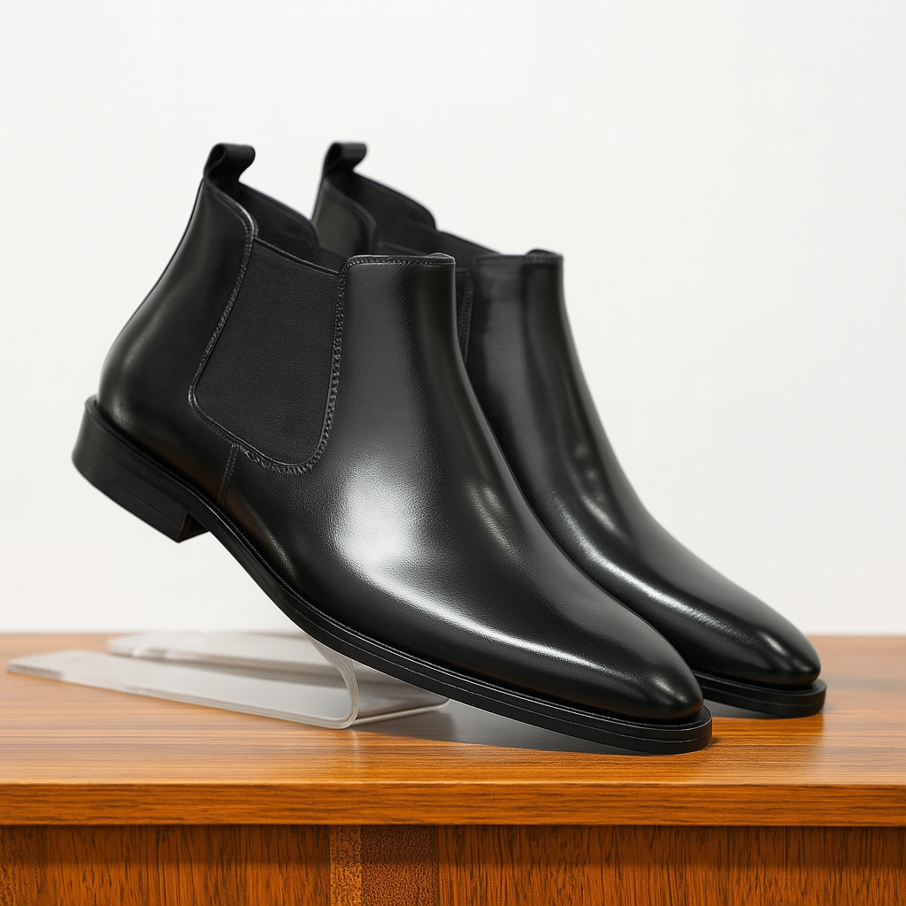 Botines Chelsea de cuero marrón elegantes y modernos para hombre, para ocasiones casuales y formales