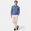 Suéter tipo polo para hombre de lana merino