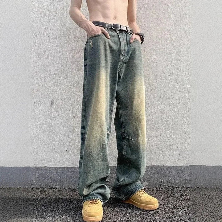 Jeans anchos modernos, sueltos y largos para uso diario para hombre