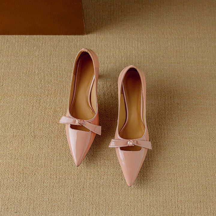 Zapatos de tacón kitten con detalle de lazo