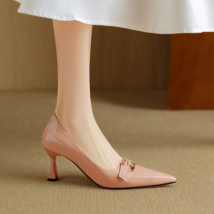 Zapatos de tacón kitten con detalle de lazo