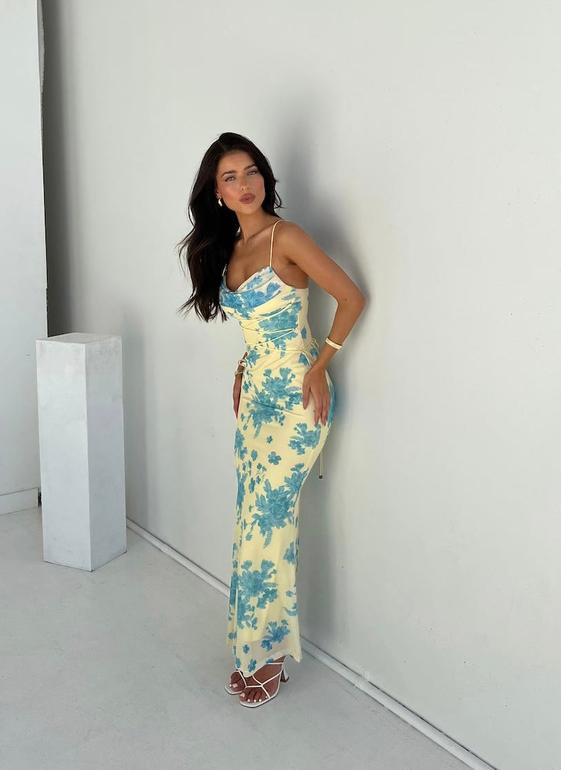 Wedding Guest Elegant Floral Maxi Dress