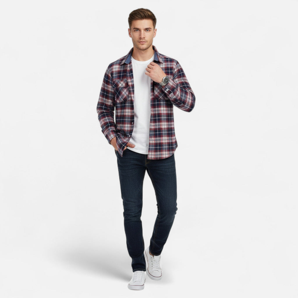 Chaqueta camisa ligera de gran tamaño para hombre