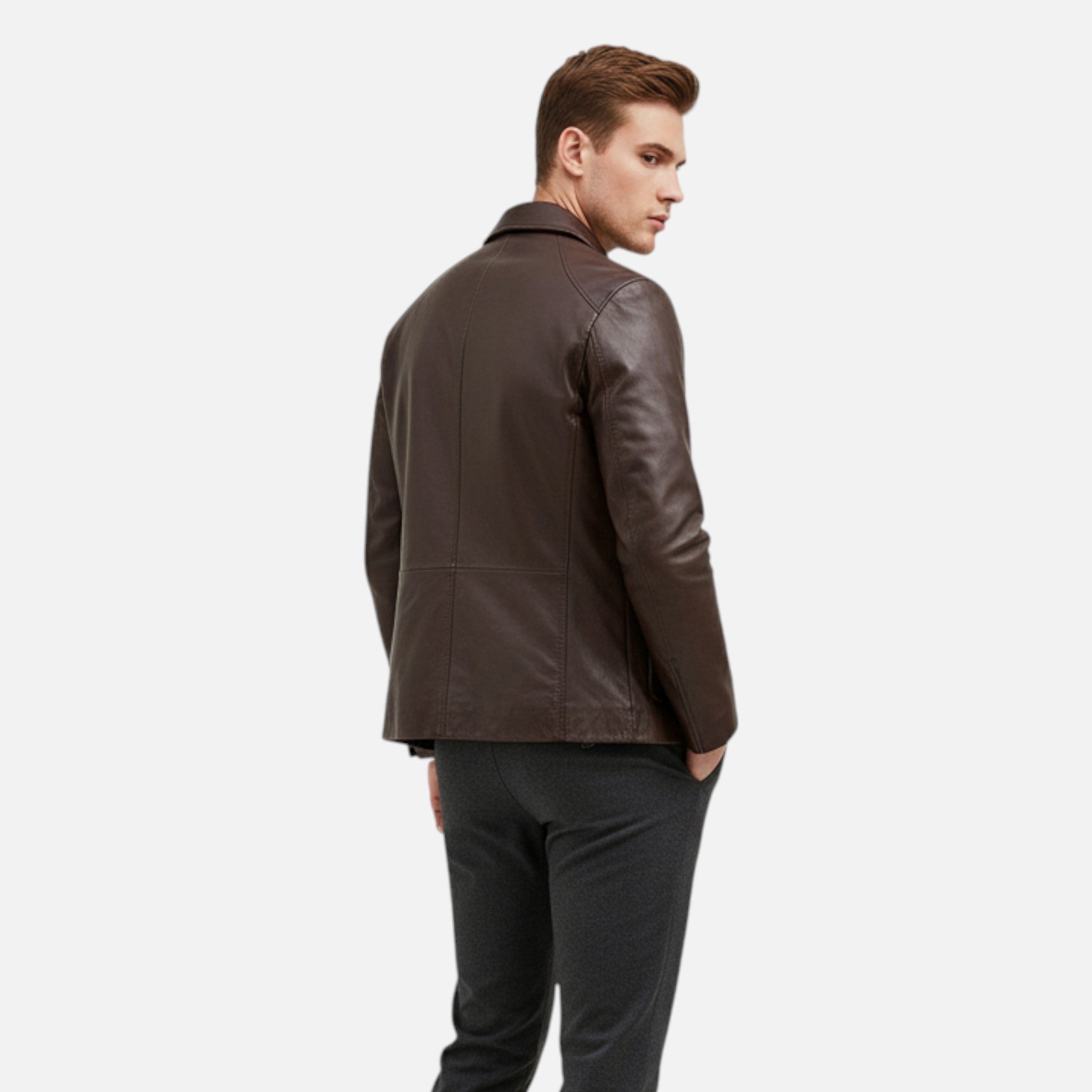 Giacca da uomo in pelle PU – Collo alla coreana Eleganza autunnale