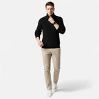 Maglione da uomo in misto lana con mezza cerniera