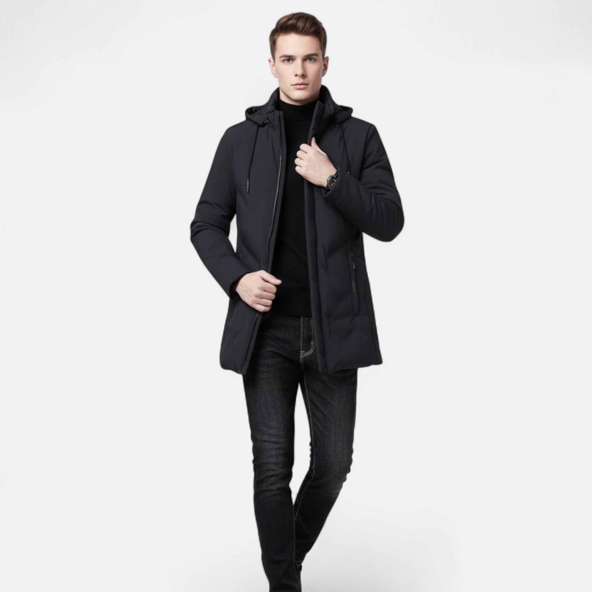 Parka con capucha para hombre de mezcla de algodón Heritage