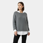 Maglione invernale lavorato a maglia donna con spalle scoperte