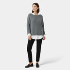 Maglione invernale lavorato a maglia donna con spalle scoperte