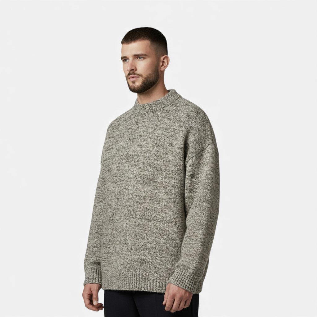 Maglione da uomo effetto lana con scollo rotondo