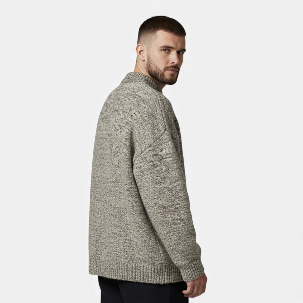 Maglione da uomo effetto lana con scollo rotondo