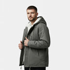 Cappotto in pile di agnello con cappuccio da uomo per l'inverno