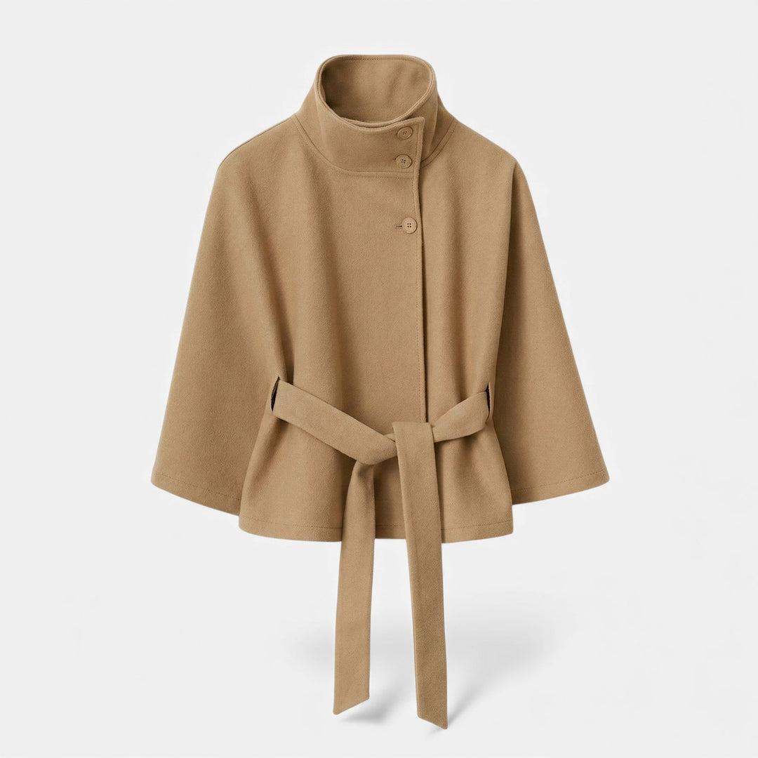 Women’s Classic Sophisticated Belted Flowing Cape Coat