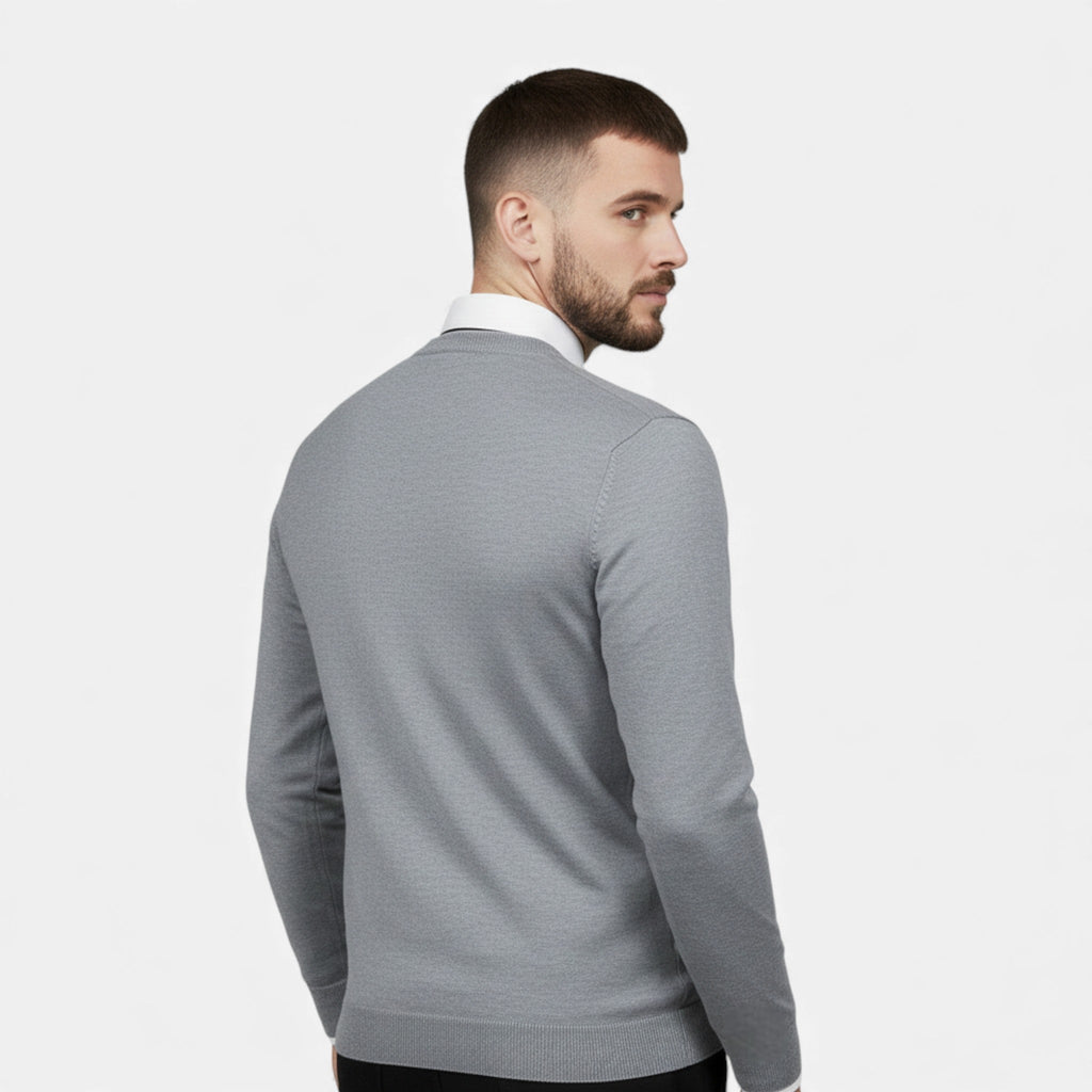 Suéter de punto para hombre con cuello en V para otoño/invierno