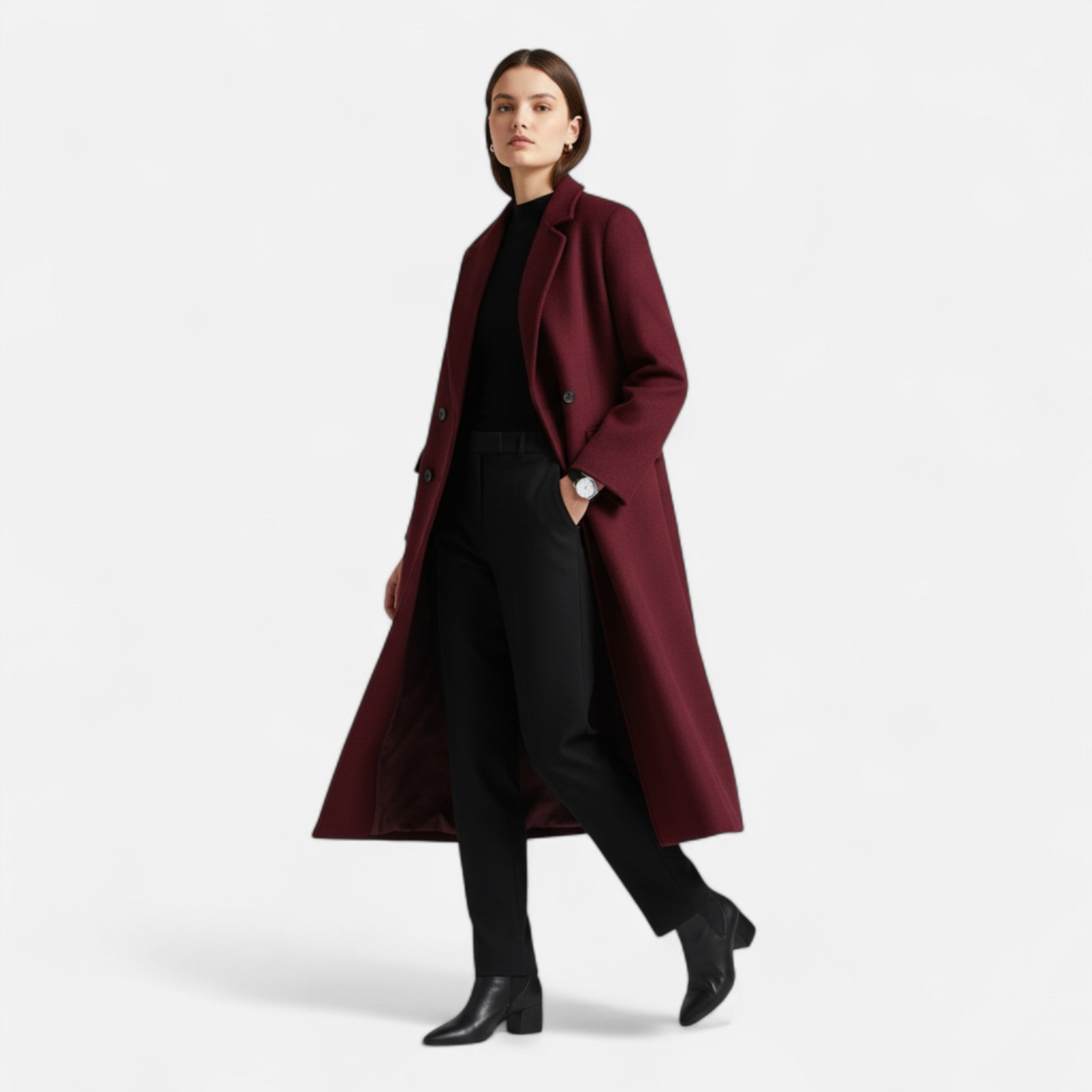 Abrigo trench elegante para mujer