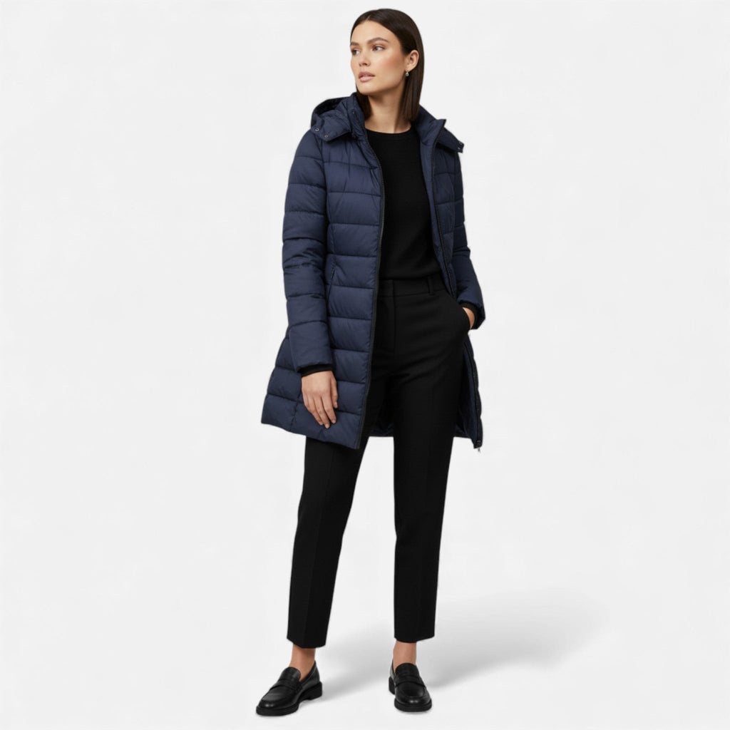 Chaqueta de otoño e invierno para mujer, acolchada, de mezcla de algodón