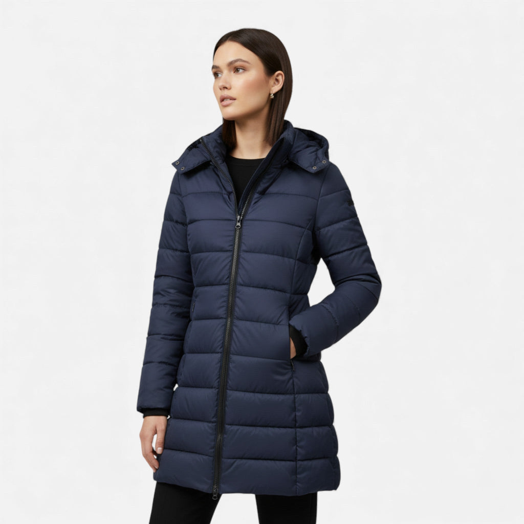Chaqueta de otoño e invierno para mujer, acolchada, de mezcla de algodón