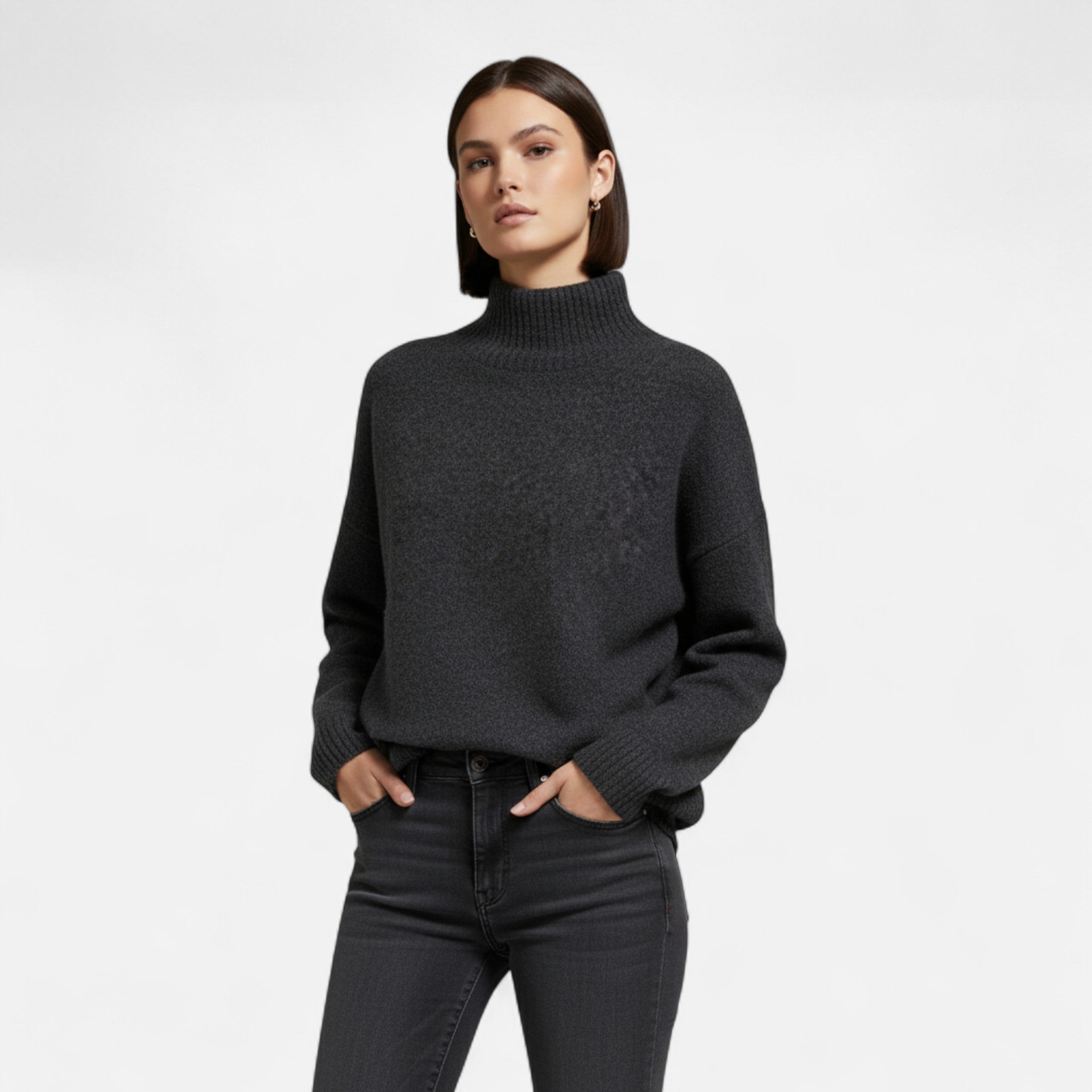 Maglione Vintage da Donna con Collo Alto – Calore Classico Invernale