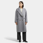 Cappotto invernale da donna in misto lana con doppia tasca