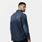Camicia di jeans da uomo a vestibilità ampia per autunno/inverno