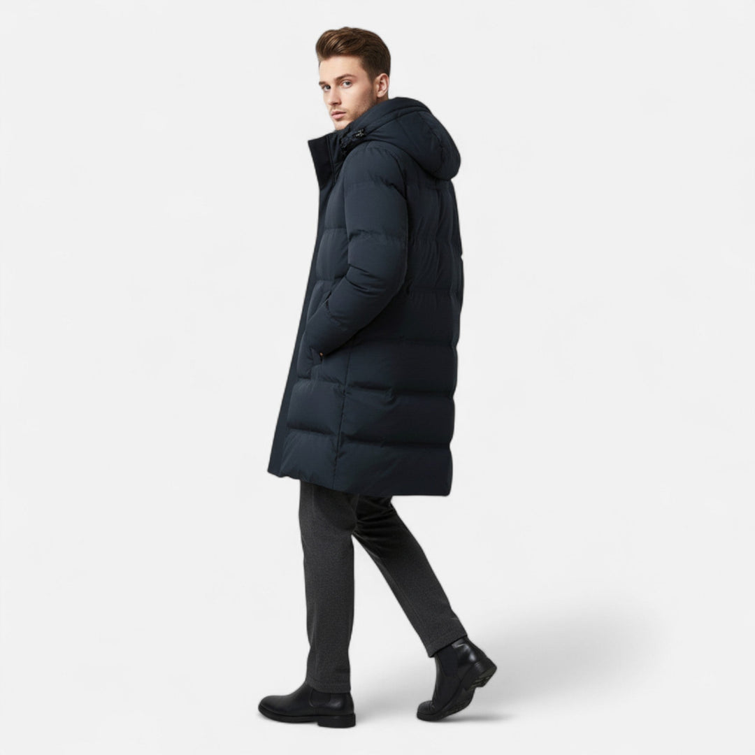 Men’s Elegant Warm Down Parka Hooded Insulated Jacket